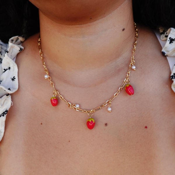 Collar - Charm Frutillas