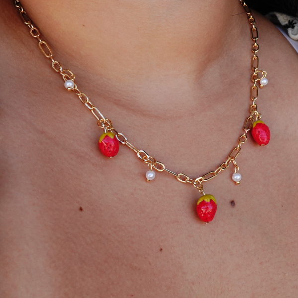 Collar - Charm Frutillas