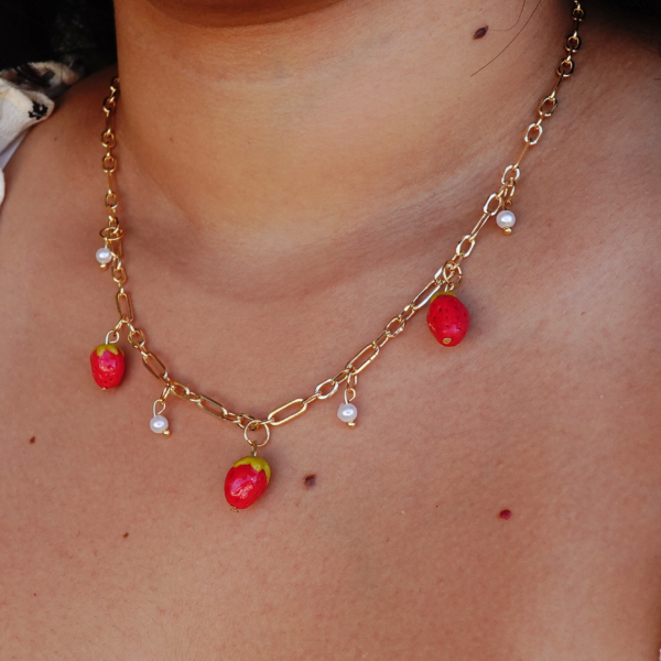 Collar - Charm Frutillas